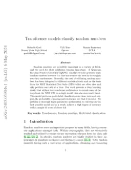 Transformer models classify random numbers