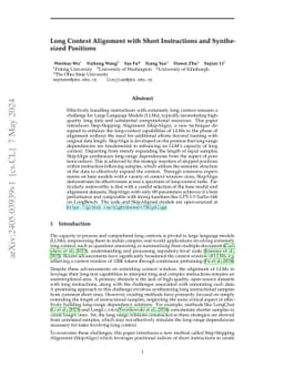 Long Context Alignment with Short Instructions and Synthesized Positions