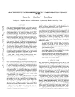Adaptive Speech Emotion Representation Learning Based On Dynamic Graph