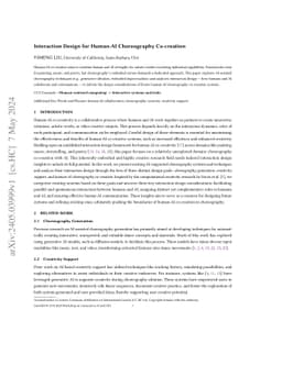 Interaction Design for Human-AI Choreography Co-creation