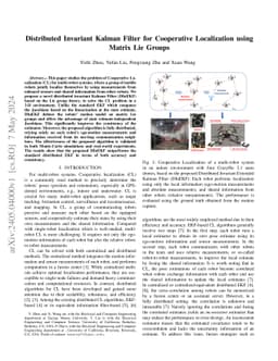 Distributed Invariant Kalman Filter for Cooperative Localization using
  Matrix Lie Groups