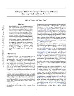 An Improved Finite-time Analysis of Temporal Difference Learning with
  Deep Neural Networks
