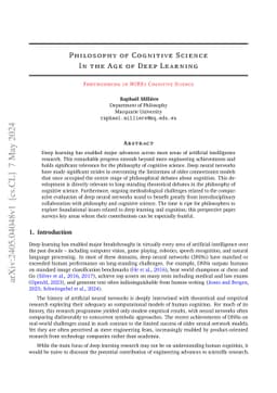 Philosophy of Cognitive Science in the Age of Deep Learning
