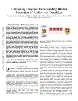 Unmasking Illusions: Understanding Human Perception of Audiovisual
  Deepfakes