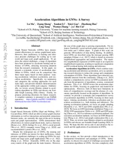 Acceleration Algorithms in GNNs: A Survey