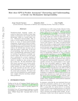 How does GPT-2 Predict Acronyms? Extracting and Understanding a Circuit
  via Mechanistic Interpretability