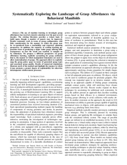 Systematically Exploring the Landscape of Grasp Affordances via
  Behavioral Manifolds
