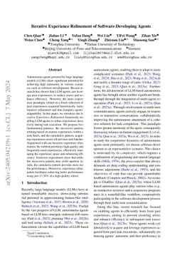 Iterative Experience Refinement of Software-Developing Agents