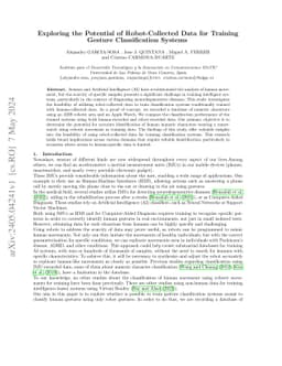 Exploring the Potential of Robot-Collected Data for Training Gesture
  Classification Systems