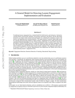 A General Model for Detecting Learner Engagement: Implementation and
  Evaluation
