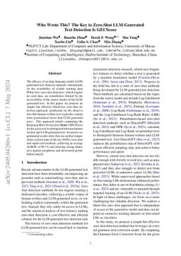 Who Wrote This? The Key to Zero-Shot LLM-Generated Text Detection Is GECScore