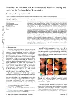 BetterNet: An Efficient CNN Architecture with Residual Learning and
  Attention for Precision Polyp Segmentation