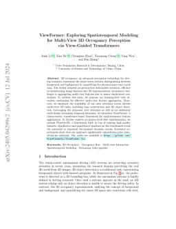 ViewFormer: Exploring Spatiotemporal Modeling for Multi-View 3D
  Occupancy Perception via View-Guided Transformers
