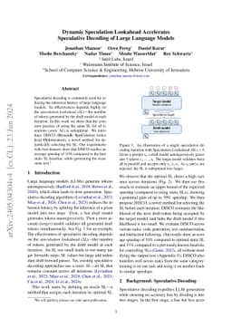 Dynamic Speculation Lookahead Accelerates Speculative Decoding of Large
  Language Models