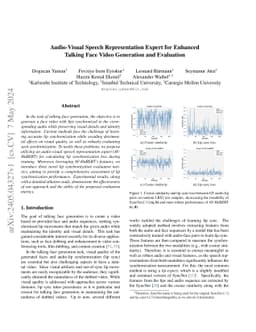 Audio-Visual Speech Representation Expert for Enhanced Talking Face
  Video Generation and Evaluation