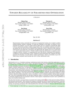 Towards Stability of Parameter-free Optimization