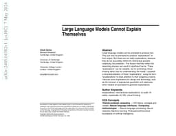 Large Language Models Cannot Explain Themselves
