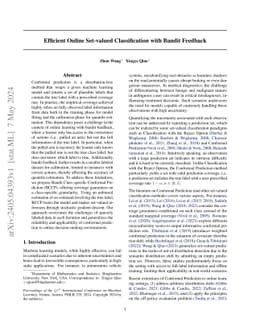 Efficient Online Set-valued Classification with Bandit Feedback