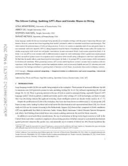 The Silicon Ceiling: Auditing GPT's Race and Gender Biases in Hiring
