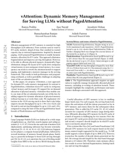vAttention: Dynamic Memory Management for Serving LLMs without PagedAttention