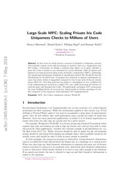 Large-Scale MPC: Scaling Private Iris Code Uniqueness Checks to Millions
  of Users