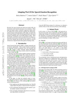 Adapting WavLM for Speech Emotion Recognition