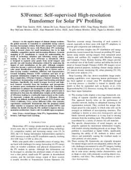 S3Former: Self-supervised High-resolution Transformer for Solar PV Profiling