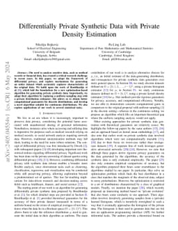 Differentially Private Synthetic Data with Private Density Estimation