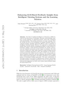 Enhancing LLM-Based Feedback: Insights from Intelligent Tutoring Systems
  and the Learning Sciences