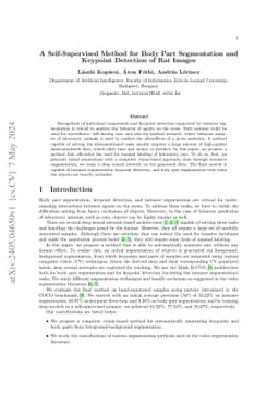 A Self-Supervised Method for Body Part Segmentation and Keypoint
  Detection of Rat Images