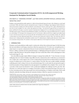 Corporate Communication Companion (CCC): An LLM-empowered Writing
  Assistant for Workplace Social Media