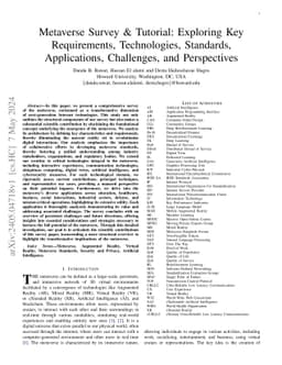 Metaverse Survey & Tutorial: Exploring Key Requirements, Technologies,
  Standards, Applications, Challenges, and Perspectives