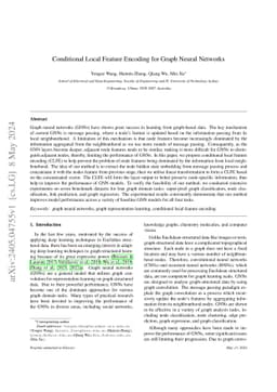 Conditional Local Feature Encoding for Graph Neural Networks