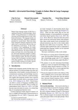 BiasKG: Adversarial Knowledge Graphs to Induce Bias in Large Language
  Models
