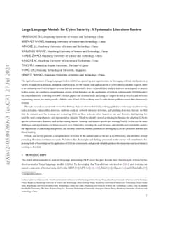 Large Language Models for Cyber Security: A Systematic Literature Review
