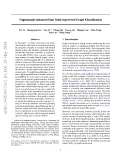 Hypergraph-enhanced Dual Semi-supervised Graph Classification