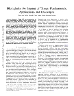 Blockchains for Internet of Things: Fundamentals, Applications, and
  Challenges