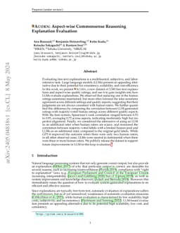 ACORN: Aspect-wise Commonsense Reasoning Explanation Evaluation