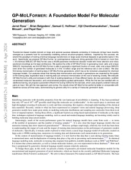GP-MoLFormer: A Foundation Model For Molecular Generation