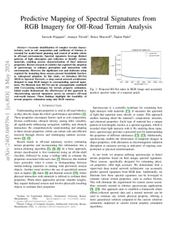 Predictive Mapping of Spectral Signatures from RGB Imagery for Off-Road
  Terrain Analysis