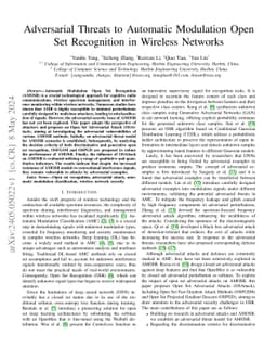 Adversarial Threats to Automatic Modulation Open Set Recognition in
  Wireless Networks