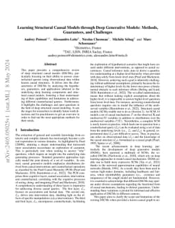 Learning Structural Causal Models through Deep Generative Models:
  Methods, Guarantees, and Challenges
