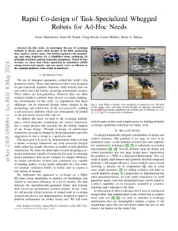 Rapid Co-design of Task-Specialized Whegged Robots for Ad-Hoc Needs