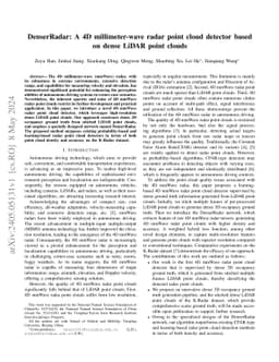 DenserRadar: A 4D millimeter-wave radar point cloud detector based on
  dense LiDAR point clouds