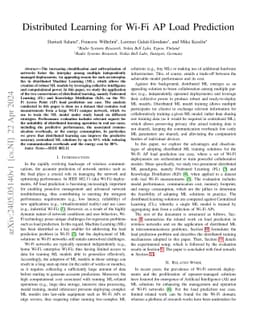Distributed Learning for Wi-Fi AP Load Prediction
