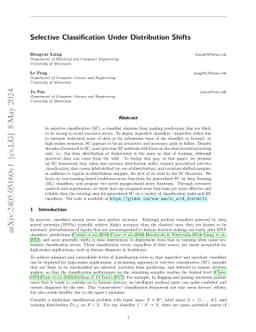 Selective Classification Under Distribution Shifts