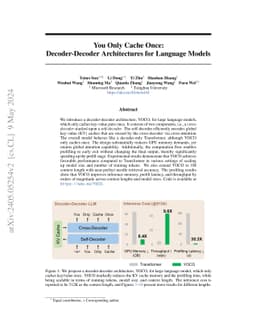 You Only Cache Once: Decoder-Decoder Architectures for Language Models