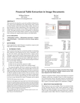 Financial Table Extraction in Image Documents