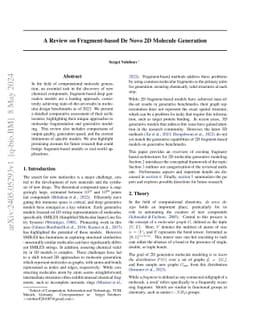 A Review on Fragment-based De Novo 2D Molecule Generation