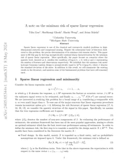 A note on the minimax risk of sparse linear regression